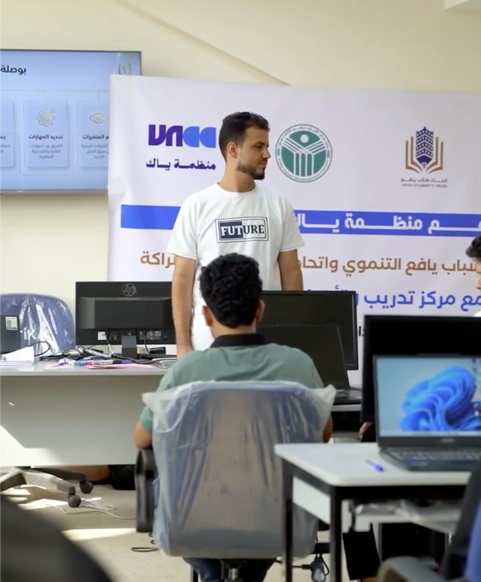 A young presenter during a YACC training session